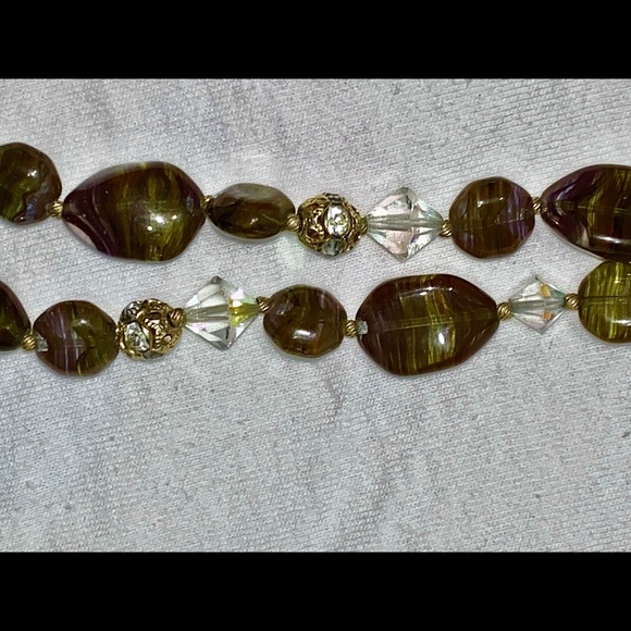 Vintage MURANO Swirl Antique 1940s Blown Glass Necklace - Picture 5 of 8